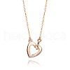 925 Silver Heart Pendant Necklace with Mozambique Diamond for Daily Wear GA2966-5