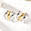 304 Stainless Steel Two Tone Stud Earrings EJEW-F355-05GP-01-4