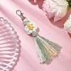 Flower Handmade Macrame Cotton Threads Pendant Decoration HJEW-JM02762-03-2
