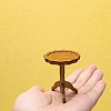 Wooden Round Pie Crust Table Miniature Ornaments PW-WGCE583-01-4