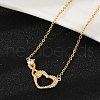 Brass Pave Clear Cubic Zirconia Infinity Heart Pendant Nceklaces for Women NJEW-V011-01G-2