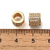 Brass Micro Pave Cubic Zirconia European Beads KK-M301-19G-2
