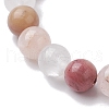 Natural Mixed Gemstone Round Beaded Stretch Bracelets for Women BJEW-JB10086-04-3