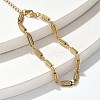 304 Stainless Steel Spring Oval Link Chain Bracelets for Women Men BJEW-S164-01G-3
