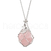 304 Stainless Steel Empty Macrame Pouch Star Moon Pendant Cable Chain Necklace Making NJEW-JN05281-03-3