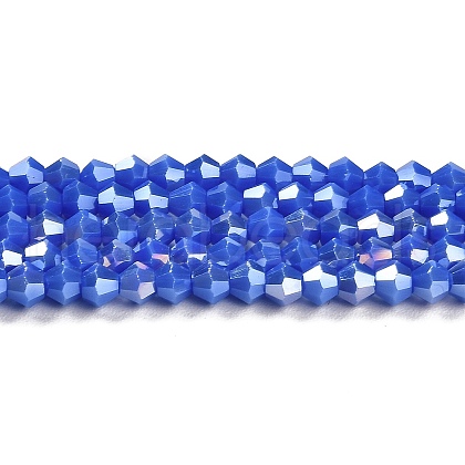 Opaque Solid Color Electroplate Glass Beads Strands X1-GLAA-F029-P4mm-A11-1