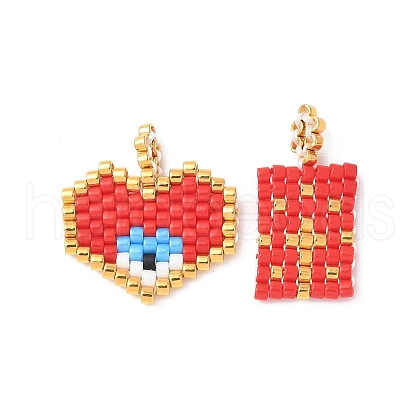 2Pcs Handmade Loom Pattern MIYUKI Glass Seed Beads PALLOY-MZ00607-04-1