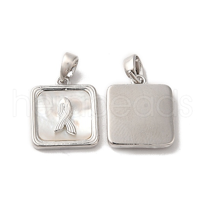 Natural Shell Square Charms KK-M243-36P-1