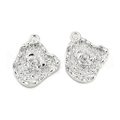 Brass Micro Pave Cubic Zirconia Pendants KK-E090-15P-1