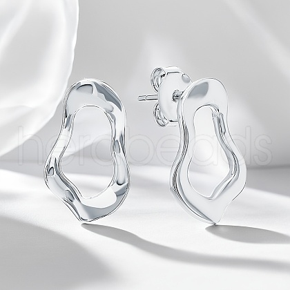 Fashionable S925 Sterling Silver Nuggets Stud Earrings WB5644-1