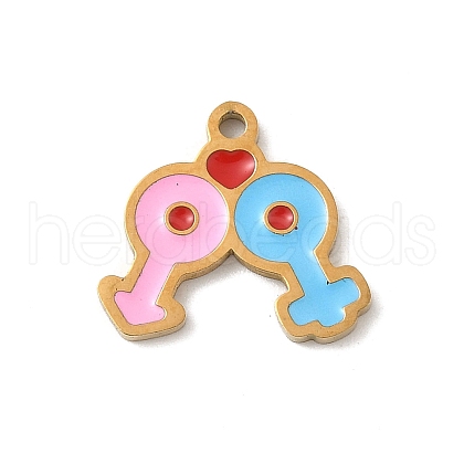 304 Stainless Steel Enamel Charms STAS-P388-19J-G-1