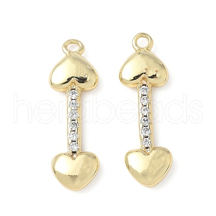 Brass Micro Pave Cubic Zirconia Pendants KK-Q091-02G-1