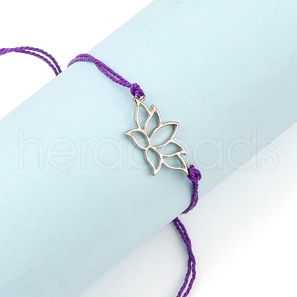 Adjustable Waxed Polyester Cord Bracelets BJEW-PH01271-04-1