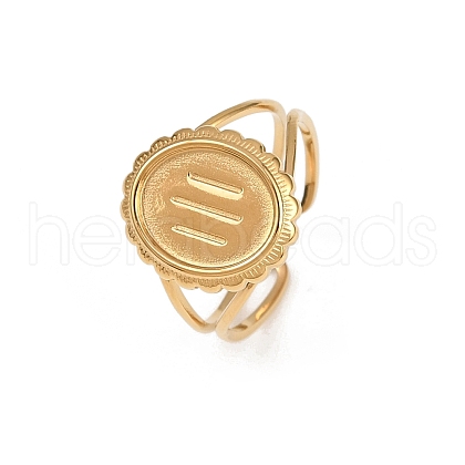 Oval 304 Stainless Steel Cuff Ring Components STAS-A191-10G-1
