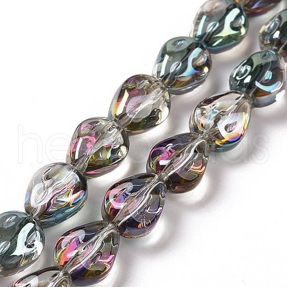 Transparent Electroplate Glass Beads Strands GLAA-C025-02K-1