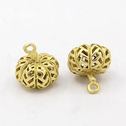 Brass Hollow Pendants KK-D249-11G-1