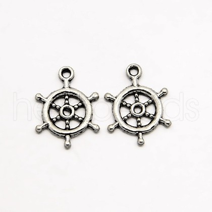 Tibetan Style Alloy Rudder Helm Pendants TIBEP-O009-08-1