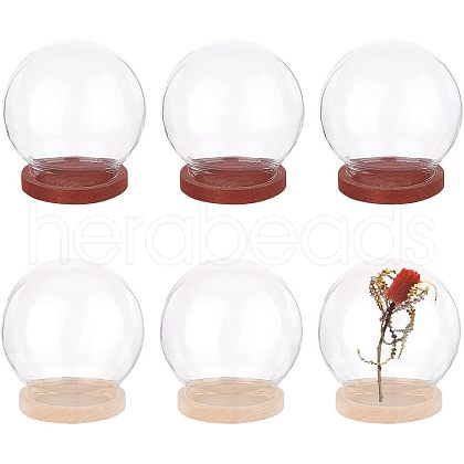  6Pcs 2 Colors Glass Dome Cover DJEW-NB0001-16-1