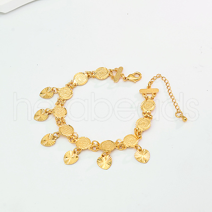 Adjustable Brass Ancient Coin Link Bracelets VB5488-1