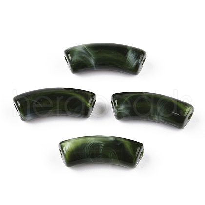 Opaque Two Tone Color Acrylic Beads MACR-ZX023-01B-1
