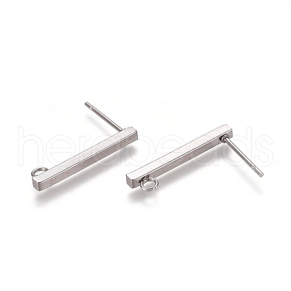 Non-Tarnish 304 Stainless Ear Stud Components STAS-M274-012A-P-1