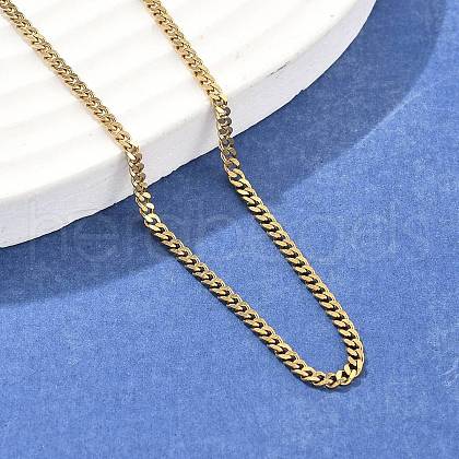 Unisex PVD Vacuum Plating 304 Stainless Steel Curb Chain/Twisted Chain Necklaces STAS-D0002-34G-1