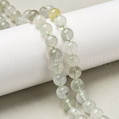 Natural Green Beryl Beads Strands G-F787-01-8mm-1