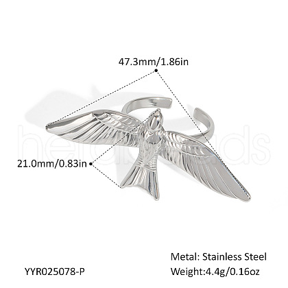 Stainless Steel Bird Cuff Rings for Women LZ3241-3-1