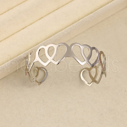 304 Stainless Steel Cuff Bangles BJEW-S172-01P-1