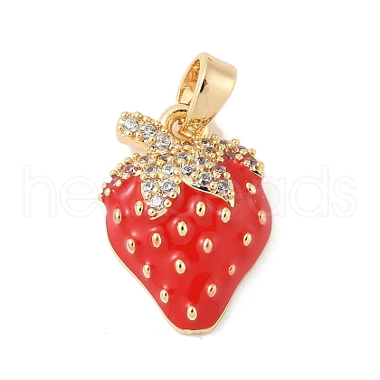 Brass Micro Pave Cubic Zirconia Enamel Pendants KK-M326-05B-G-1