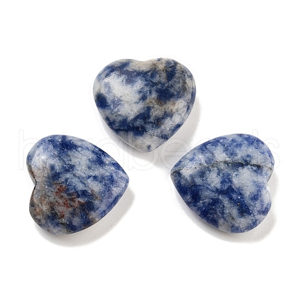 Heart Natural Blue Spot Jasper Palm Stones G-C134-06A-22-1