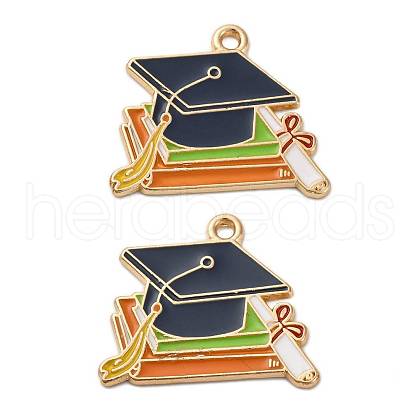 Graduation Season Alloy Enamel Pendants ENAM-V002-01G-KCG-1