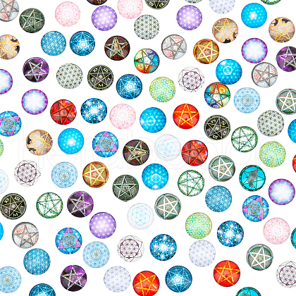 Glass Cabochons GLAA-WH0025-28-1