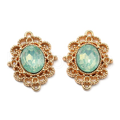 Golden Plated Alloy Oval Connector Charms FIND-B022-02G-03-1