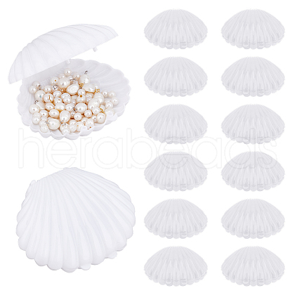 Shell Shape Plastic Candy Storage Box AJEW-WH0472-90C-1