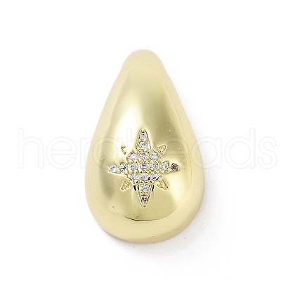 Rack Plating Brass Micro Pave Clear Cubic Zirconia Pendants KK-H474-18G-11-1