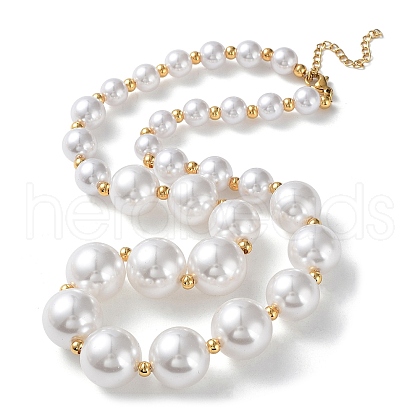 Plastic Pearl Graduated Beaded Necklace NJEW-F317-03G-1