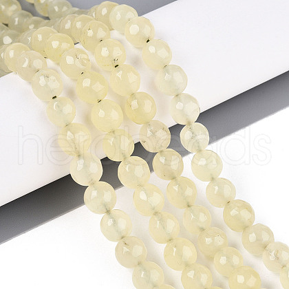 Dyed Natural White Jade Beads Strands G-T139-8mm-60-13-1