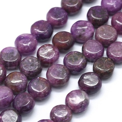Natural Lepidolite/Purple Mica Stone Beads Strands G-F626-03-1