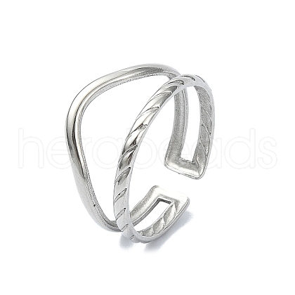304 Stainless Steel Cuff Rings RJEW-M019-48P-1