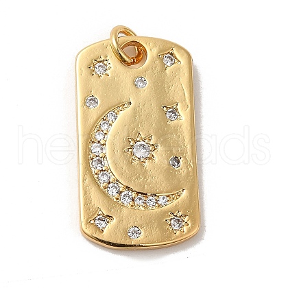 Rack Plating Brass Micro Pave Cubic Zirconia Pendants KK-K377-39G-1