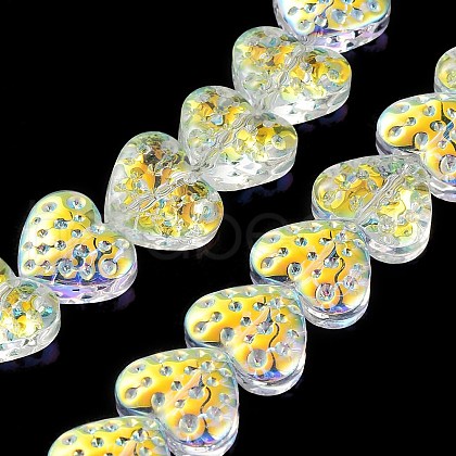 Electroplate Transparent Glass Beads Strands EGLA-R114-02A-AB02-1