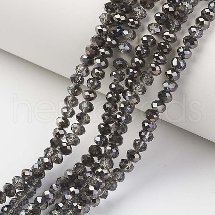 Electroplate Transparent Glass Beads Strands EGLA-A034-T2mm-P18-1