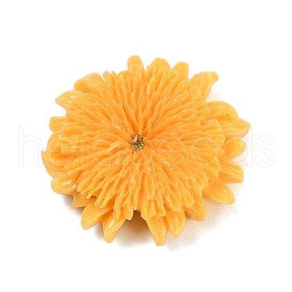 Opaque Resin Flowers Cabochons RESI-R463-02A-1