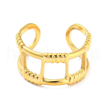Real 18K Gold Plated Titanium Steel Cuff Earrings EJEW-D072-01B-G-1