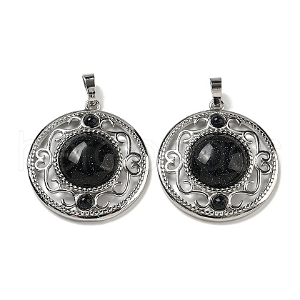 Synthetic Blue Goldstone Pendants G-Q158-03J-1