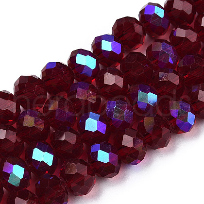 Electroplate Glass Beads Strands X1-EGLA-A034-T6mm-L21-1
