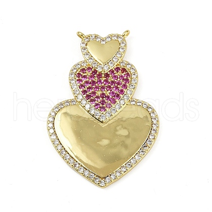 Brass Micro Pave Cubic Zirconia Pendants KK-M322-39G-1