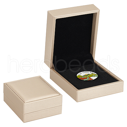 Rectangle PU Leather Badge Storage Gift Boxes CON-WH0085-91-1