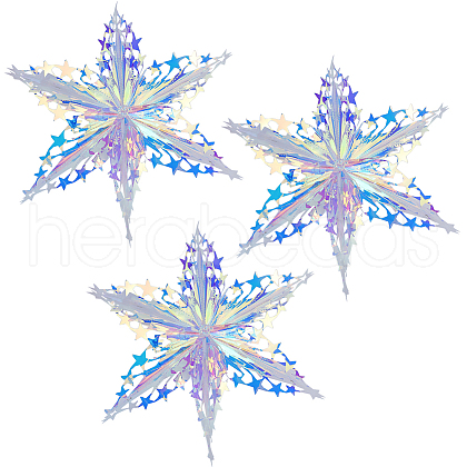 PET Snowflake Pendant Decorations AJEW-WH20020-014C-1